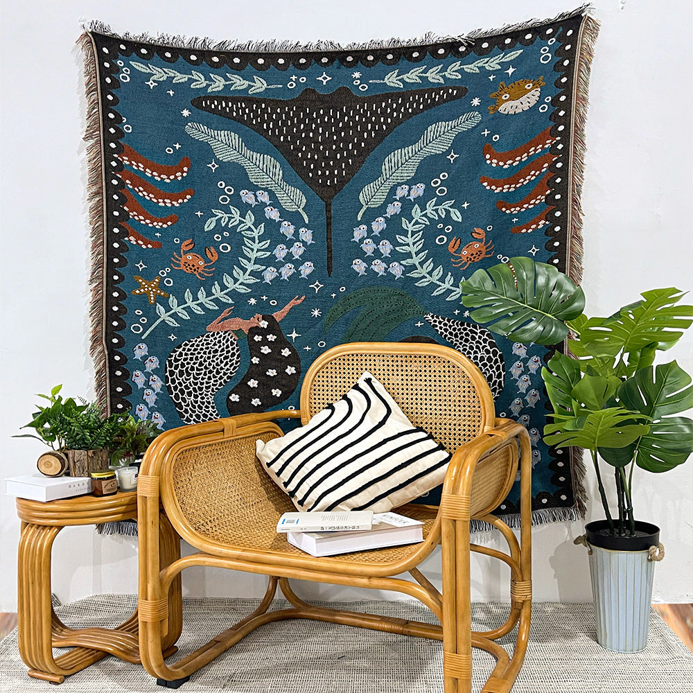 Ocean Tassel Tapestry